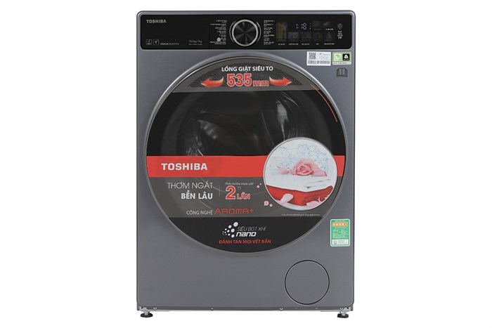 Máy Giặt Sấy Toshiba Inverter Giặt 10,5 Kg - Sấy 7 Kg TWD-T25BZU115MWV(MG)